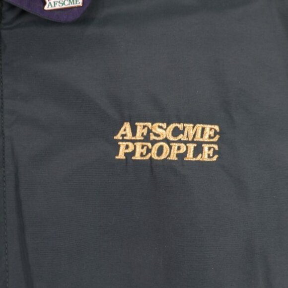 Vintage AFSCME People Union Line Jacket Mens 2XL Green Long Sleeve Made in USA - Picture 5 of 12